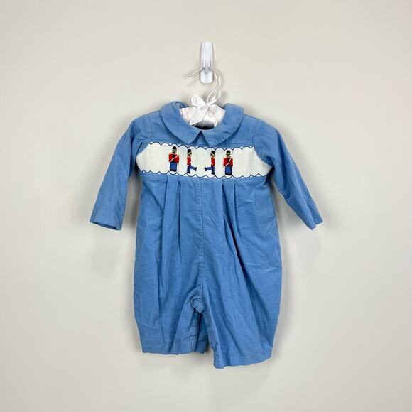 Vintage Betti Terell Smocked Toy Soldier Coverall 6 Months - Picture 1 of 7